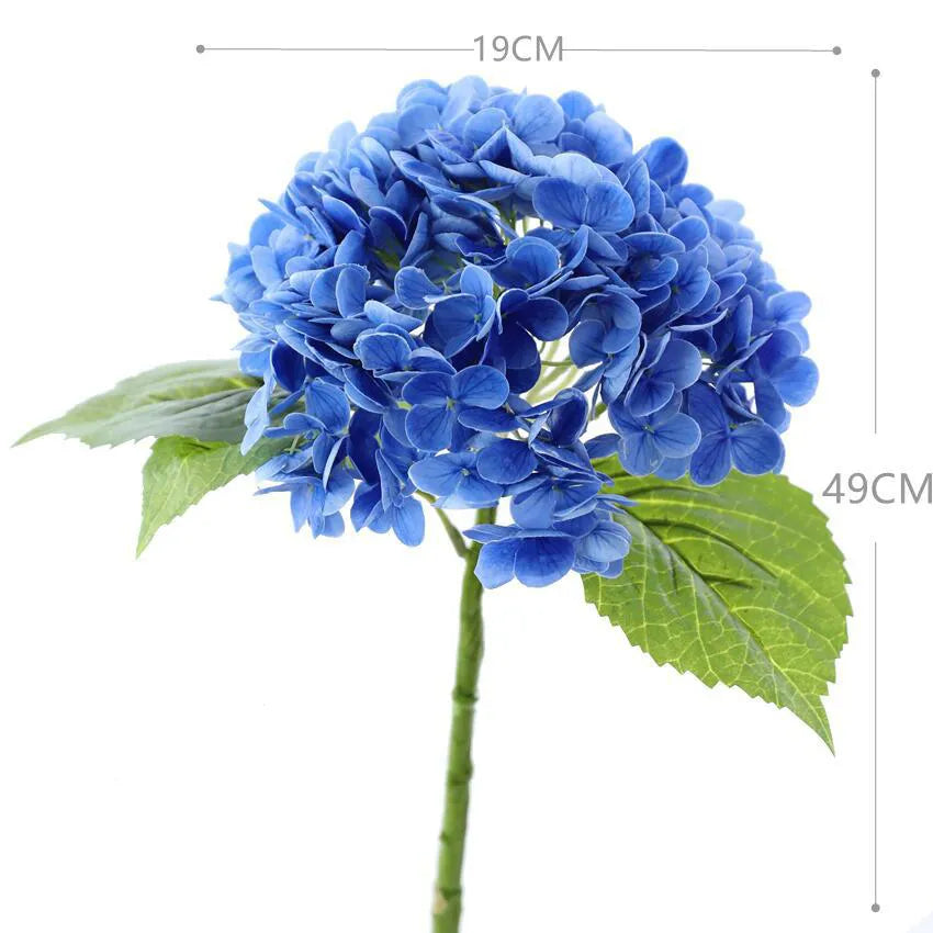 Hydrangea Artificial Flowers Real Touch Latex 19 inch Large Hydrangea for Home Decoration